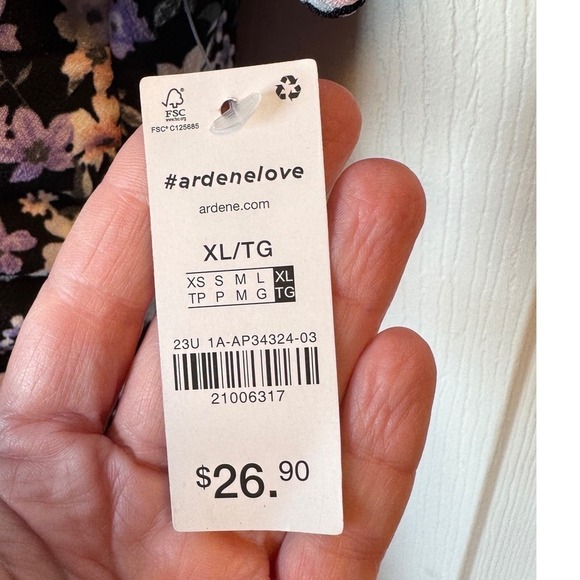 Ardene XL Floral Romantic Feminine Wrap Front Spring Puff Sleeve NWT Mini Dress - Picture 7 of 12